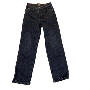 Lee Women's Jeans Size 27 High Rise Straight Leg Ankle Black Dark Wash Casual